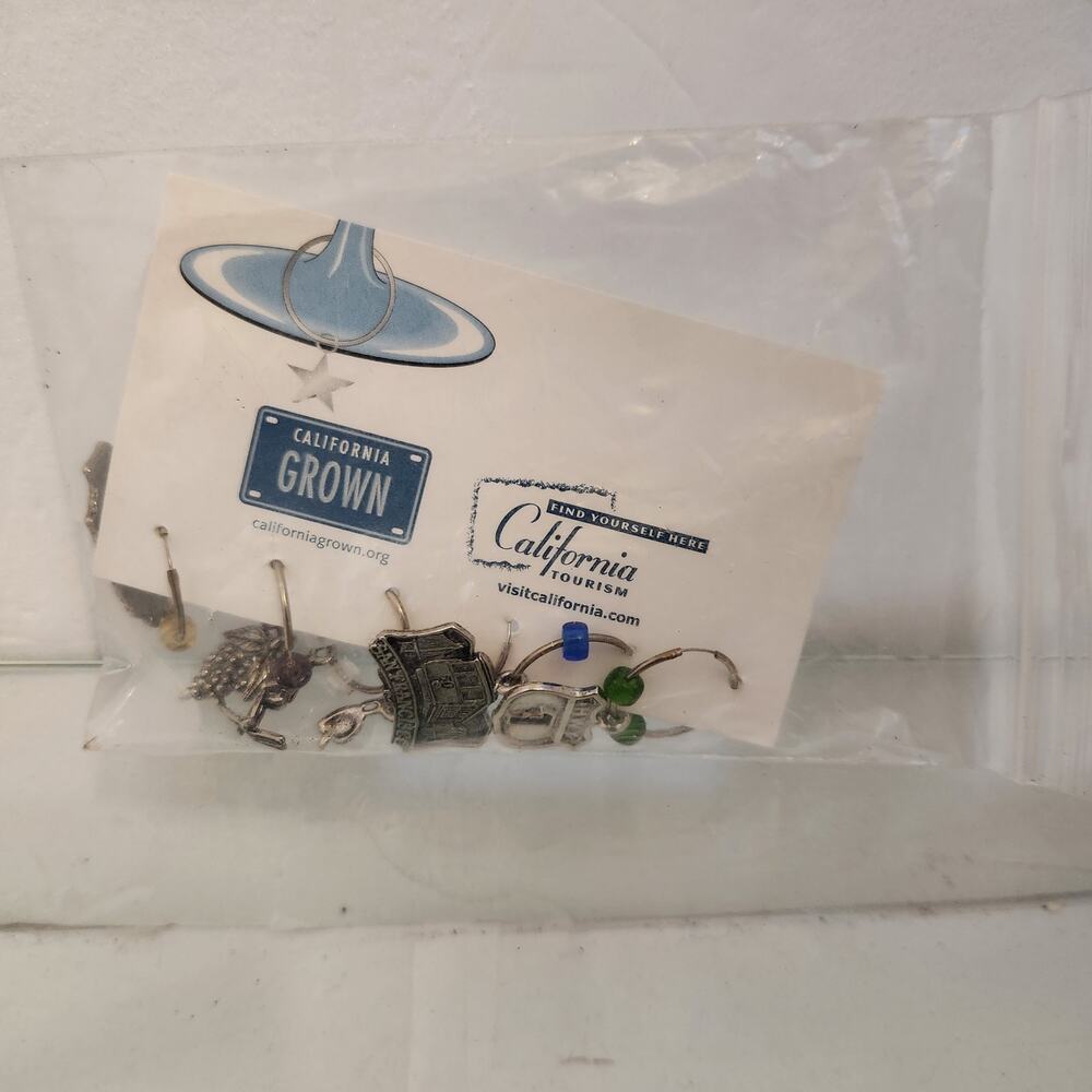 NIP California Grown Set of 6 Wine Glass Charms